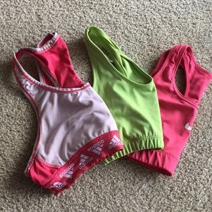 Lot of 3 Athletic Sports Bras Size Medium